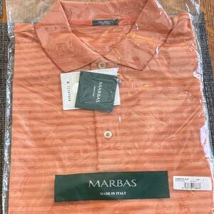 Men's Casual Striped Orange Shirt